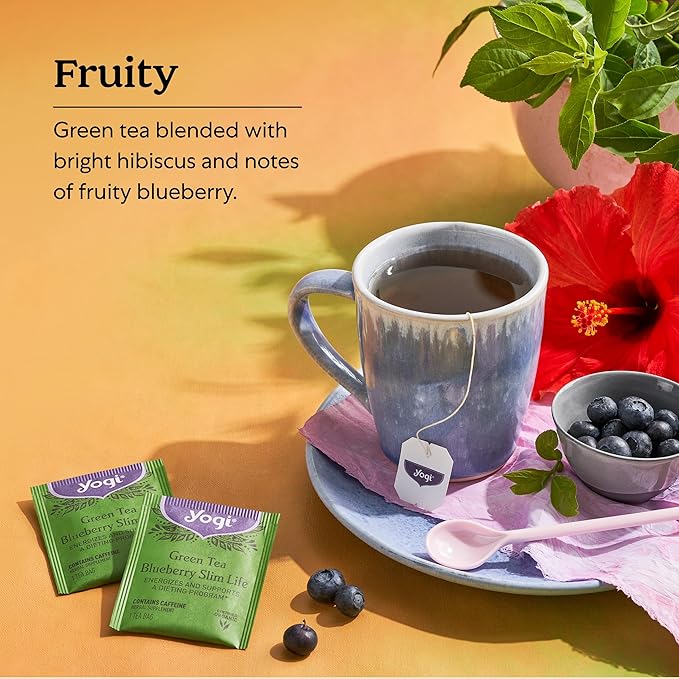 Yogi Tea - Green Tea Blueberry Slim Life (6 Pack) - Contains Caffeine - 96 Organic Tea Bags