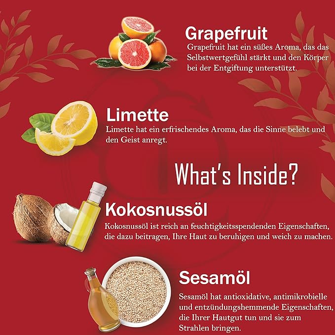 Dude's Love - Gone Wild - Fruity Sensual Massage Oil - Mind Detox | Edible Massage Oil Blend with Natural Grapefruit & Lime | Nourish & Moisturize Skin