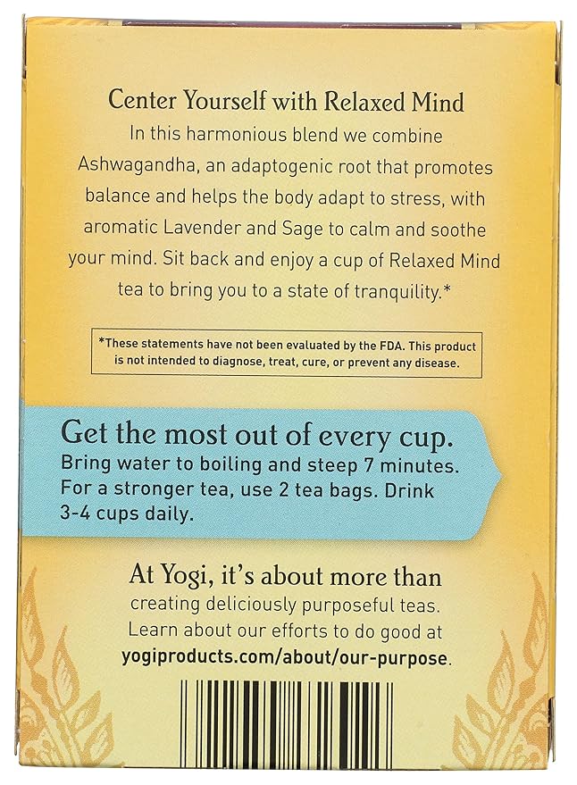 Yogi Tea, Relaxed Mind, 16 Count, Packaging May Vary
