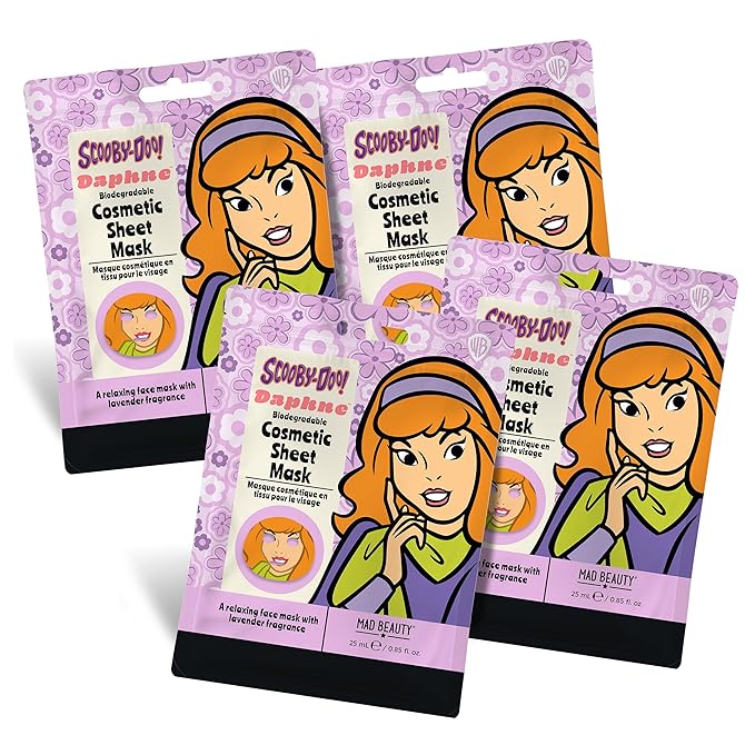 MAD Beauty Warner Scooby Doo Daphne Cosmetic Sheet Mask x 4