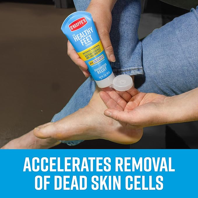 O'Keeffe's for Healthy Feet Intense Renewal Cream with Alpha Hydroxy Acid - 3 oz Tube (1 Pack) - Softens and Exfoliates Extremely Callused, Dry Feet