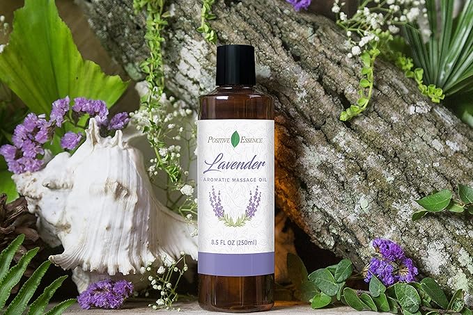 Lavender Massage Oil for Massage Therapy, Body Massage Lotion; Jojoba, Sweet Almond Oil for Skin, Vitamin E, and Pure Lavender Essential Oil, Body Oil Aceite para Masajes Relajantes