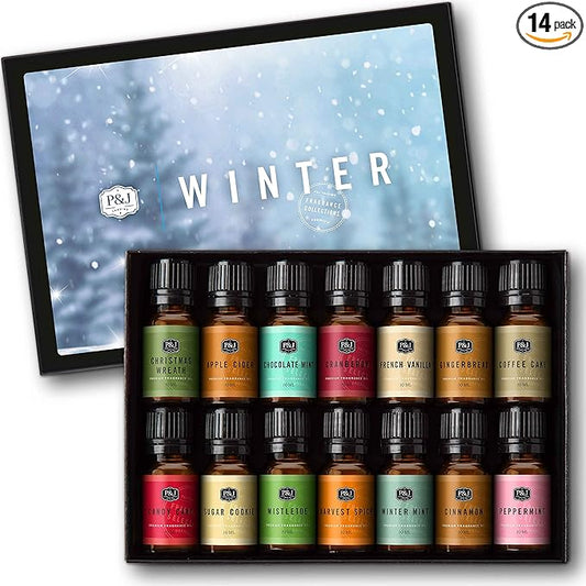 P&J Trading Fragrance Oil Winter Set | Candle Scents for Candle Making, Freshie Scents, Soap Making Supplies, Diffuser Oil Scents