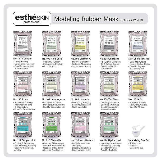 No.102 Aloe Vera Peel Off Type Modeling Rubber Mask Powder for Facial Skin Care Treatment, 35oz