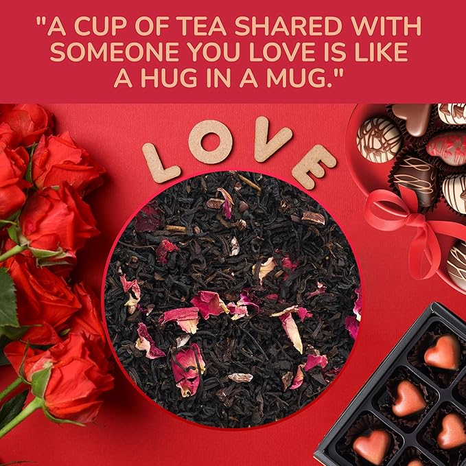 BREWIX Chocolate Rose Loose Black Tea (50+ Cups, 3.53oz/100g) | Valentine's and Dessert Tea