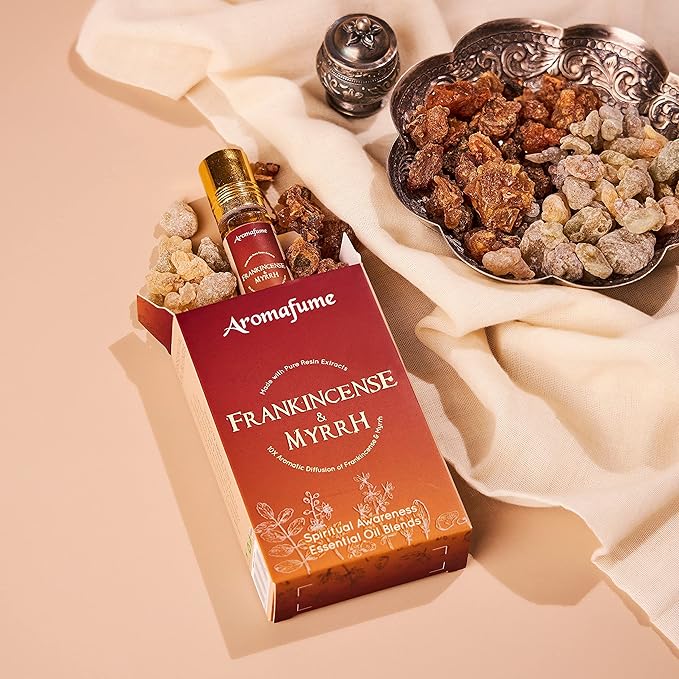 Spiritual Awareness Pure Resin Essential Oil Roll-On Blend Gift Set by Aromafume | 6 x 6ml | Frankincense, Copal, Benzoin, Frankincense&Myrrha | for Meditation, Spiritual Awakening & Prayer