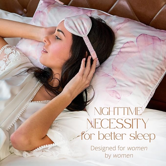 Grace & Company Silky Satin Eye Mask for Women - Premium Satin Silk Sleep Mask - Hydrating, Ultra Soft & Lightweight Vegan Sleeping Mask - Arabella