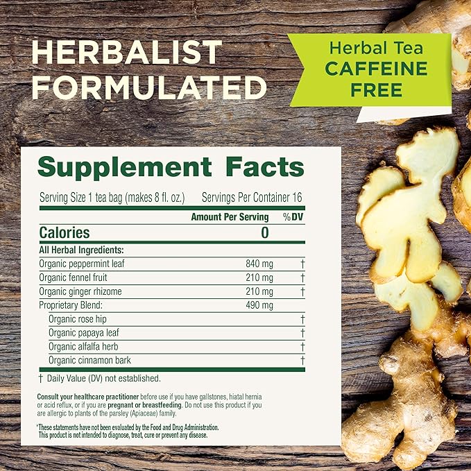 Traditional Medicinals Organic Belly Comfort Peppermint Tea, 16 Count, Pack of 6