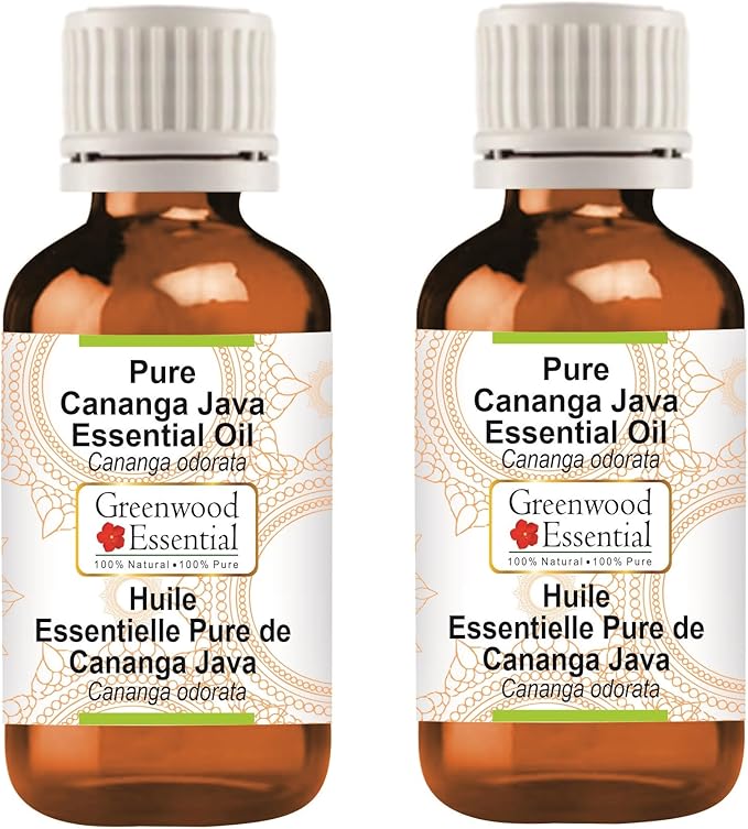 Pure Cananga Java Essential Oil (Cananga odorata) Steam Distilled (Pack of Two) 100ml X 2 (6.76 oz)
