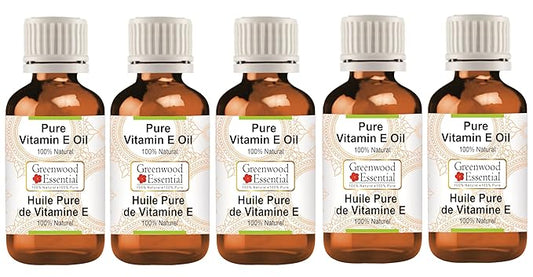 Pure Vitamin E oil Natural Therapeutic Grade (pack of Five) 100ml X 5 (16.9 oz)